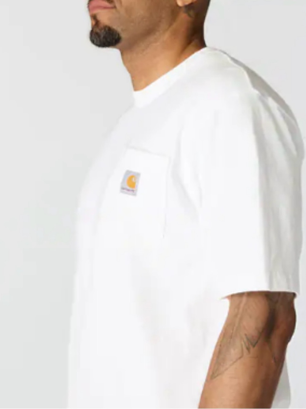 Carhartt White Tee with Black Logo Print